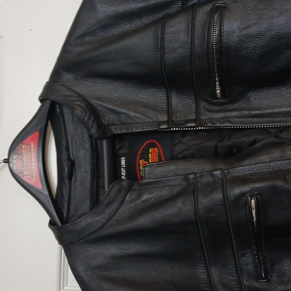 Hot Leathers Black Leather Jacket With Manu Pockets - Picture 11 of 13